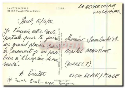 Berck-Plage — widok panoramiczny — Wydawnictwo ESTEL, nr 1.253-R — Rewers