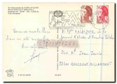 Piau-Engaly — Estação de verão e inverno a 1.850 m — Combier Impressor — Verso