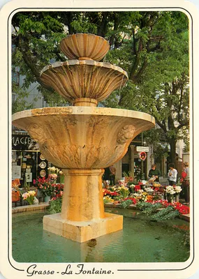Grasse - A Fontaine — detalhe da fonte — Edição C. Chassagno