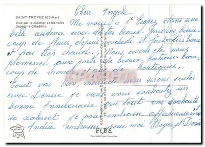 Saint-Tropez (83-Var) — View of the steeple and rooftops from the Citadel — ELBE Editions — Back
