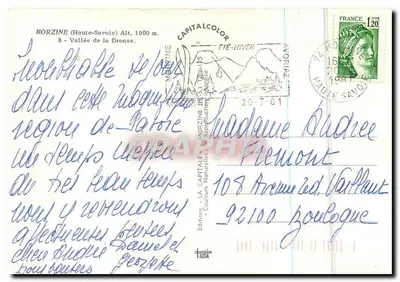 Vale da Drense — Morzine (Alta Saboia) — Editor « LA CAPITALE » — Verso