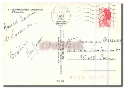 Noirmoutier, ilha das mimosa — editor Artaud Frères, Nantes — Verso