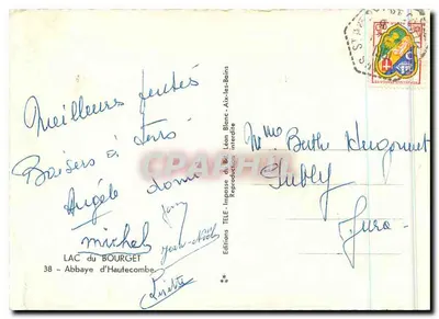 Lago do Bourget — Abadia de Hautecombe — Edições TELE — Verso