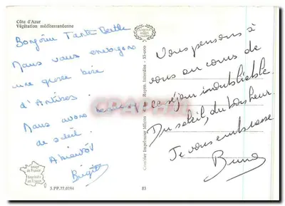 Wzrost roślin śródziemnomorskich — Wybrzeże Azury — Drukarnia Macon — Rewers