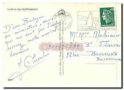Le Sel du Pays Guérandais — Naturalna bogactwo Marais, urodzone z Morskiego, Słońca i Wiatru — wydawca S.E.C.A. 204, Av. Roger-Salengro, 69100 Villeurbanne — Rewers