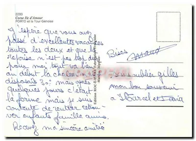 Porto — Corsica, Eiland van de Liefde — Uitgave ROC-E-MARIE — Achterkant