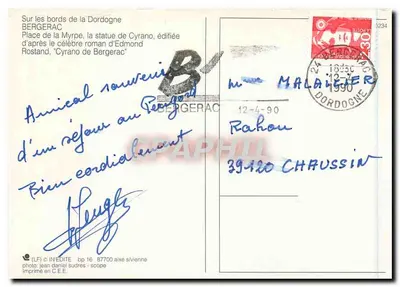 Bergerac — Estátua de Cyrano d'après o romance de Edmond Rostand — INEDITÉ — Verso