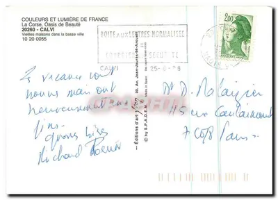 Oude huizen in de lage stad — Calvi — Kunstuitgaven van Avon — Achterkant