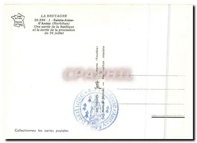 Sainte-Anne-d'Auray — Basílica e saída da procissão do 26 de julho — Les Éditions Jean — Verso