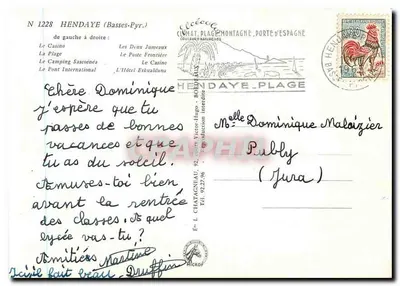 D'Hendaye — Lembrete — Editor Eléa, n° 1228 — Verso