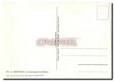 O vendedor de balões — C. Montoya — Éditions Decorèves, n°174 — Verso