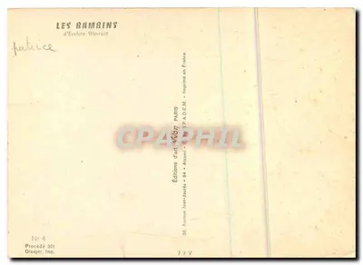 Criança — retrato — Évelyne Wavrant, Éditions d'art — Verso