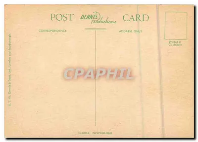 Cornwall — Carta postal turística ilustrada — E.T.W. Dennis & Sons Ltd. — Verso