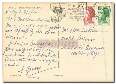 A Borgonha — vinhedos e colheita — Coleção Borgonhesa — Verso