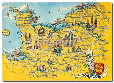 Normandia — Carte postale illustrée — Artaud Frères, Nantes