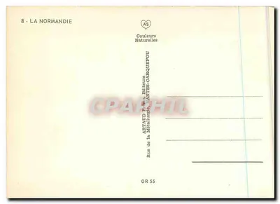 Normandia — Carte postale illustrée — Artaud Frères, Nantes — Verso