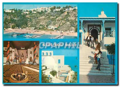 Sidi Bou Said — vista panorâmica e cenas locais — Cores naturais, Tunísia