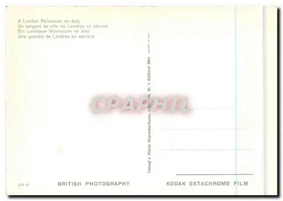 Um policial londrino em serviço — Young's Photo Reproductions, LD 24 — Verso