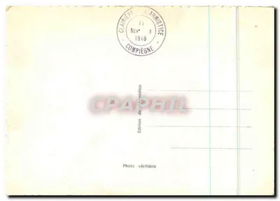 Armistício de 1918 — Assinatura em Compiègne — Cliché Pupier — Verso