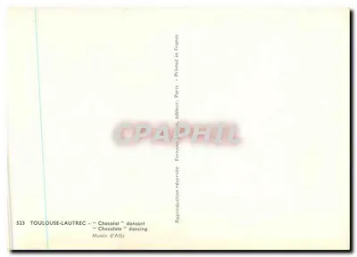 Chocolate dançante — Toulouse-Lautrec — editora Fernand Hazin, Paris, n° 523 — Verso
