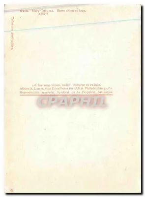 Marc Chagall — Między psem a wilkiem — Les Éditions Nomis, Paryż — Rewers