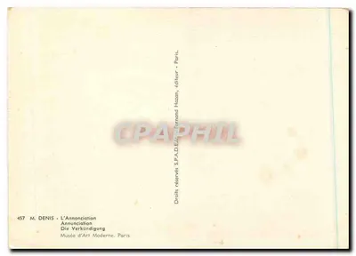 La Anunciación — pintura de Marguerite Blunt — editor Hazan, n° 457 — Reverso