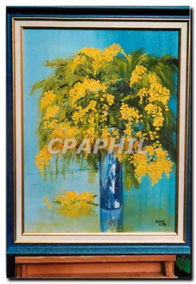 Arranjo de flores amarelas — pintura a óleo — assinada por Raimy Ghy