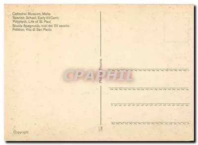 Políptico de São Paulo — Escola Espanhola, Século XV — Museu da Catedral, Malta — Verso