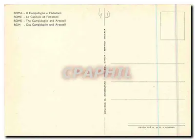 Roma - O Capitólio e a Aracoeli — Edição G. Bresciani & Cie, Gênova — Verso