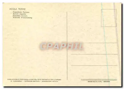 Acqui Terme — Aqueduto Romano — Saiga Già B. & G. - Gênova — Verso