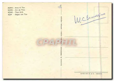 Arcus Tityusa — Rzym — Wydawnictwo G. Bresciani, Genua — Rewers