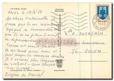 Costa settentrionale della Francia — Cartolina illustrata — Edizione Art de la Métalurgie, Nantes — Verso