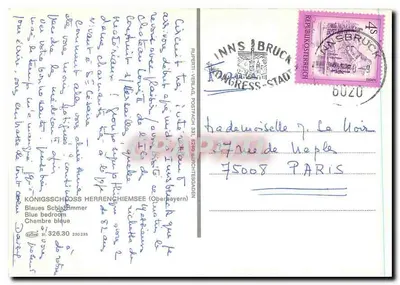 Pokój niebieski — KÖNIGSSCHLOSS HERRENCHIEMSEE (Oberbayern) — Ruberti Verlag, n° 326.30 — Rewers