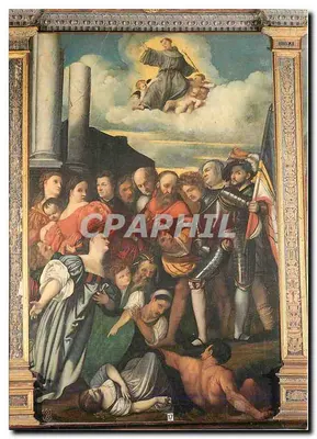 Basílica de S. Antonio - Pádua — esqueleto e oratório de S. Jorge — cena de ressurreição de uma jovem afogada — editor desconhecido, n°17 visível