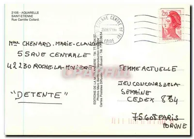 Rue de la Paix w Paryżu — akwarela — C. Laurencin — Rewers