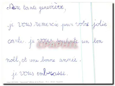 Widok Kassériani — akwarela — Albert DECARIS (Muzeum Poczty) — Rewers