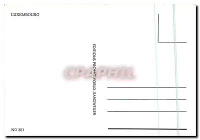 Luxemburg — widok ulicy z budynkami i przechodniami — Wydawnictwo Promophil, n° 203 — Rewers