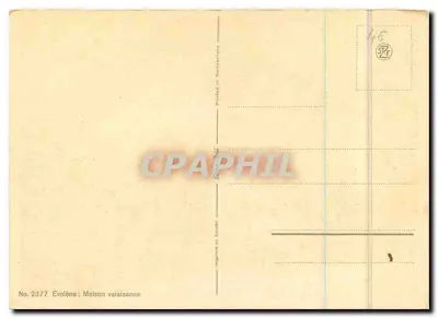 Evolène : Casa valdense — C. Felkel — No. 2377 — Verso