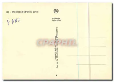Bagnoles-de-l'Orne - A Madeleine e seus arredores — Bilhete postal antigo n°111, editores ARTAUD Frères — Verso