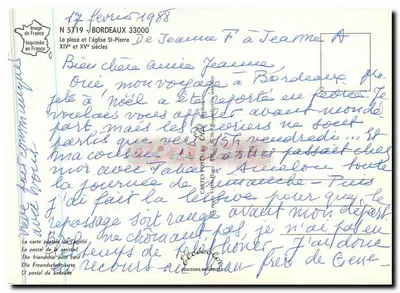 Bordeaux — Place e Igreja de São Pedro — Editor Elce, n° 5719 — Verso