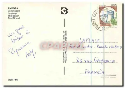 Andorra — A praia — CARTONOVA S.n.c. — Verso