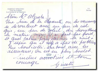 Jarnac (Charente) — As margens da Charente — editor IRIS MEXICHRÔME, n°14 — Verso