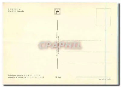 Wenecja — Rio de S. Barnaba — Wydawnictwo Angelo Garbizza, nr VE 241 — Rewers