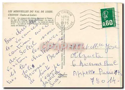 Chinon — Lembrança de Chinon — Edições Valore — Verso