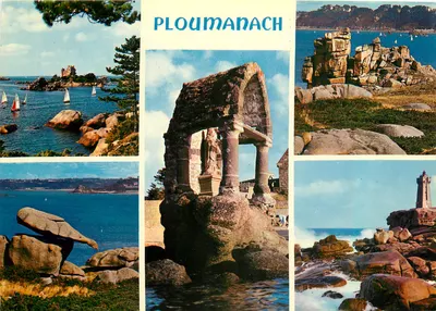 PLOUMANACH — vista panorâmica com castelo, rochedos, oratório e farol — Éditions d'Art 'Jack' n° 827