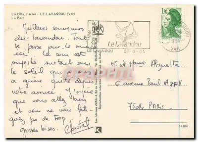 Le Lavandou — Port — Les Éditions MAAÏS — Verso