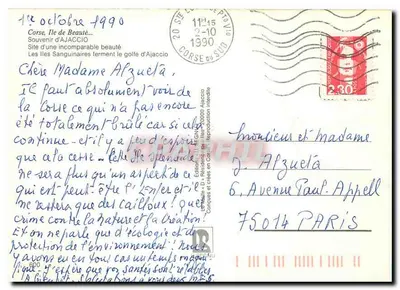 Ajaccio - As Ilhas Sangüinárias — vista aérea — Éditions D. Résident en Corse — Verso