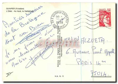Quimper de antes e de hoje — Edições La Cigogne, H.A. N. 11 — Verso