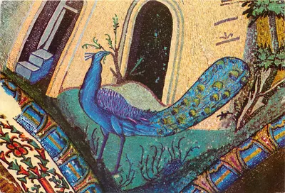 Pavão em uma mosaico bizantino — Museu de Istambul — AND