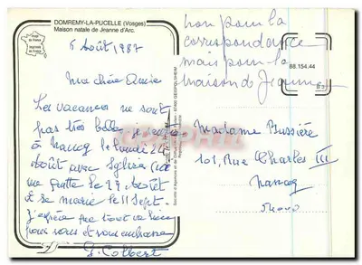 Domremy-la-Pucelle — Casa natal de Joana d'Arc — Editor : — Verso